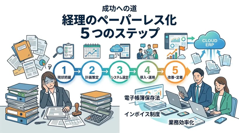 経理のペーパーレス化はどこから始める？5つのステップで徹底解説