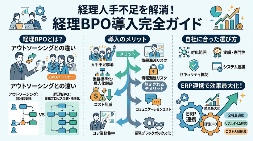 経理BPOとは？導入のメリット・デメリットと選び方を解説