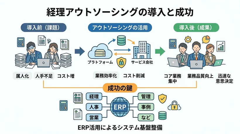経理アウトソーシングのメリット・デメリットとは？導入前に知るべき注意点