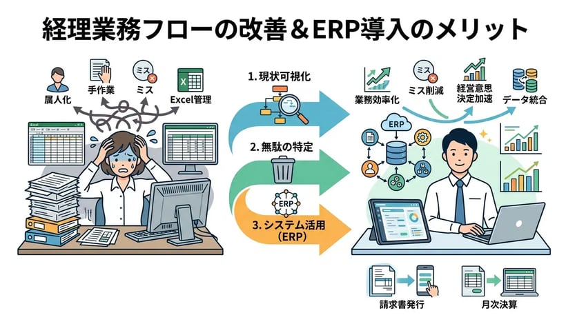 経理業務フローの見直しでミスを削減！改善ステップと具体例を解説