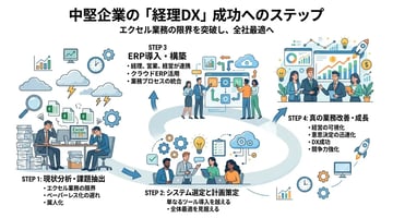 経理DXを成功に導く3つのステップ！進め方と失敗しないポイント