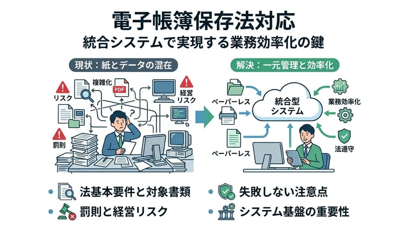 電子帳簿保存法の対応で失敗しない！経理担当者が知るべき注意点と効率化のコツ