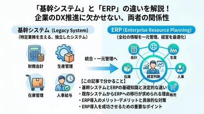 基幹システムとERPの違いとは？基礎知識から導入メリットまで徹底解説