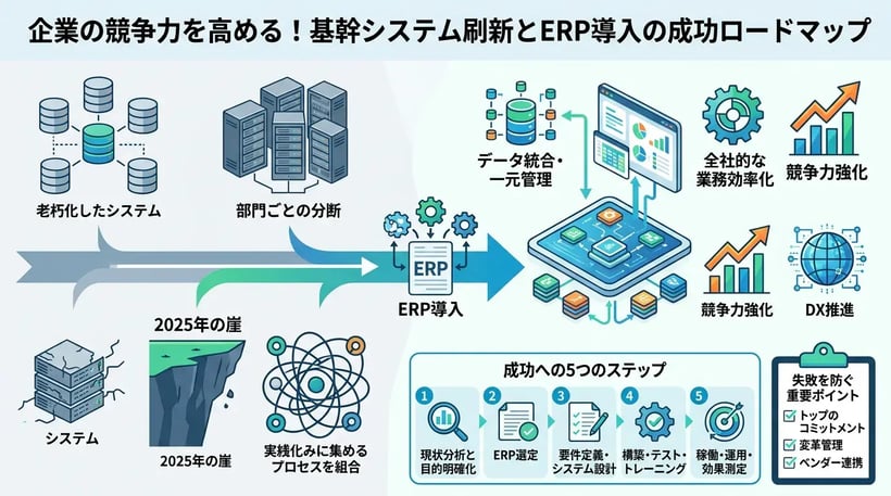 基幹システム刷新の進め方とは？成功に導く5つのステップと失敗しないポイント