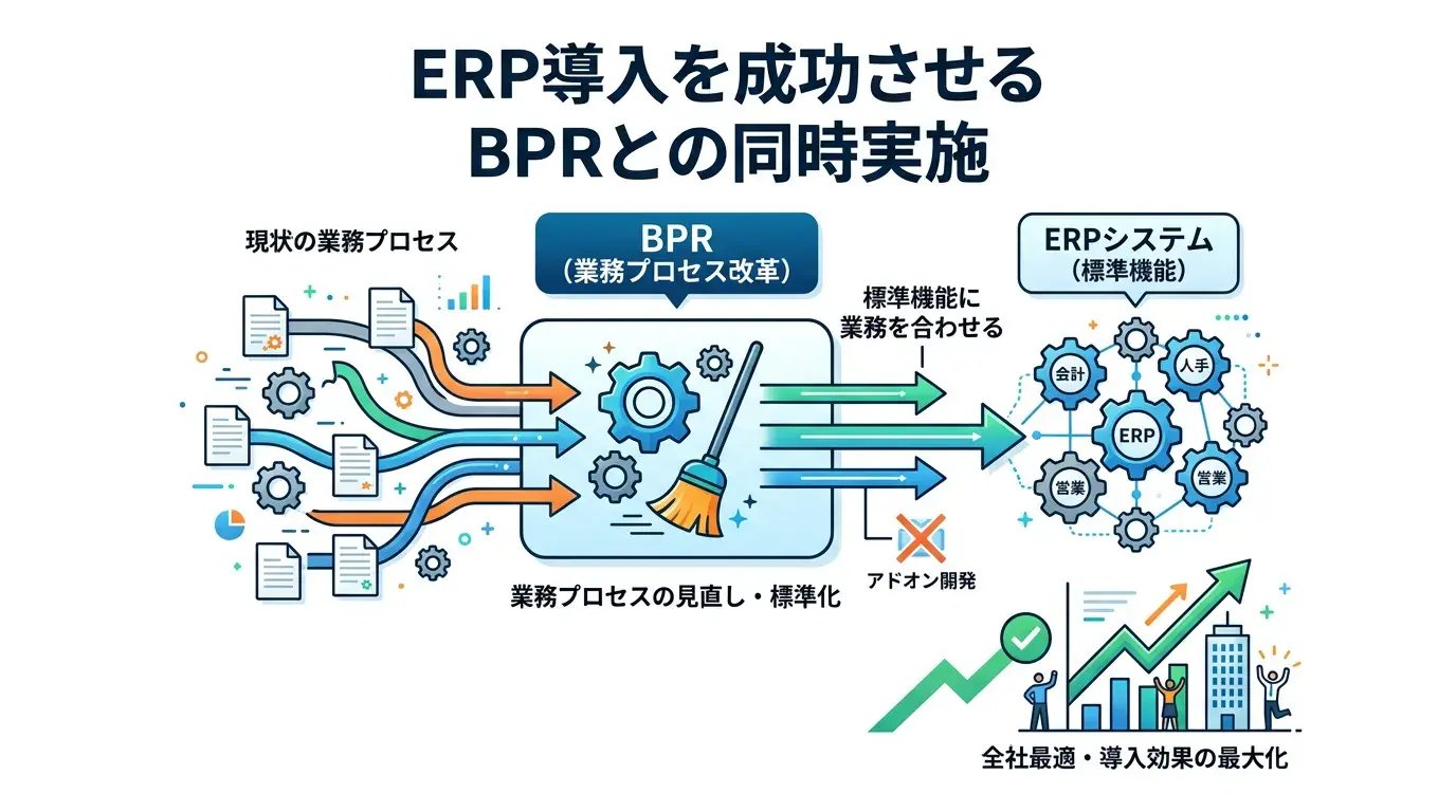 ERP導入を成功に導くBPRとは？進め方と同時実施のメリットを徹底解説