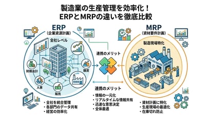 ERPとMRPの違いとは？機能や連携メリットをわかりやすく解説