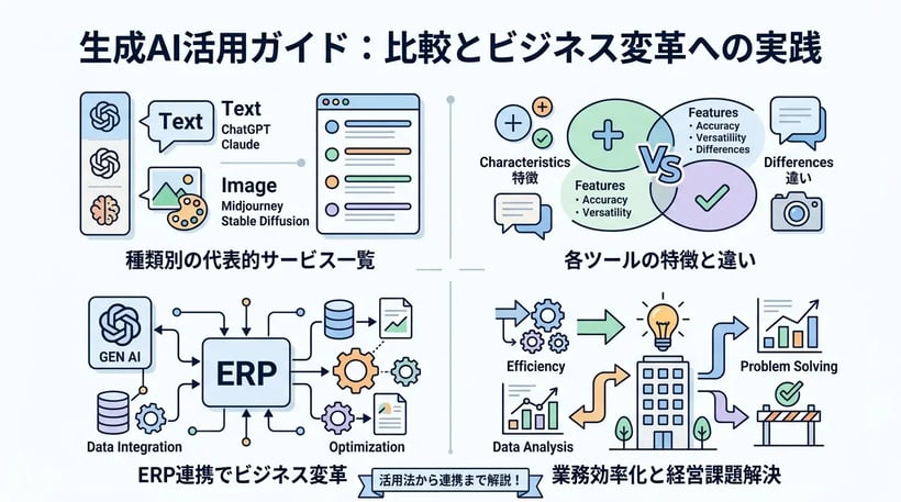 生成AIサービス一覧まとめ！代表的なサービス一覧と初心者向けのおすすめ活用法