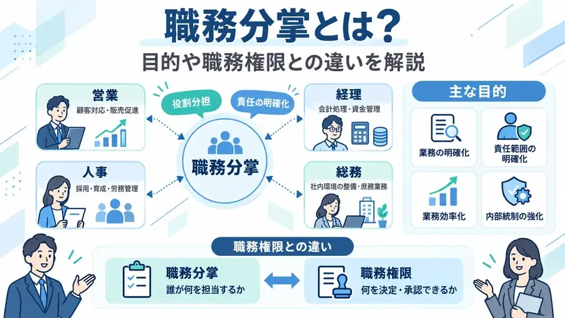 職務分掌とは？目的や職務権限との違い、職務分掌表の作り方を解説