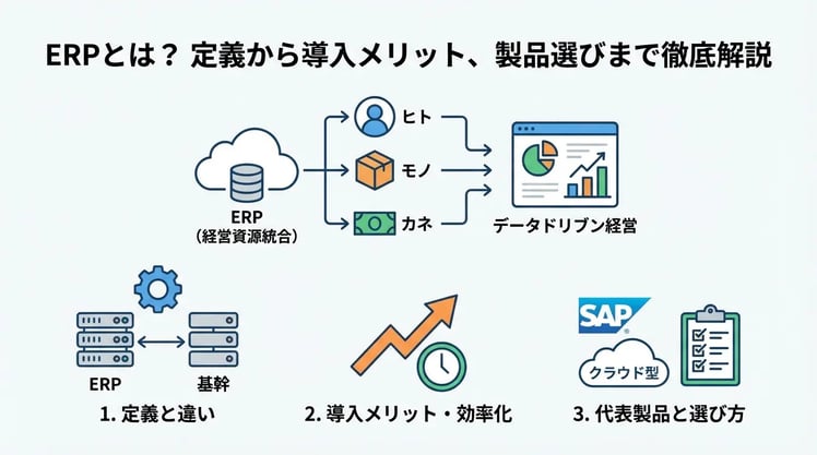 ERP software とは？導入メリットや機能、SAPなど代表的な製品をわかりやすく解説