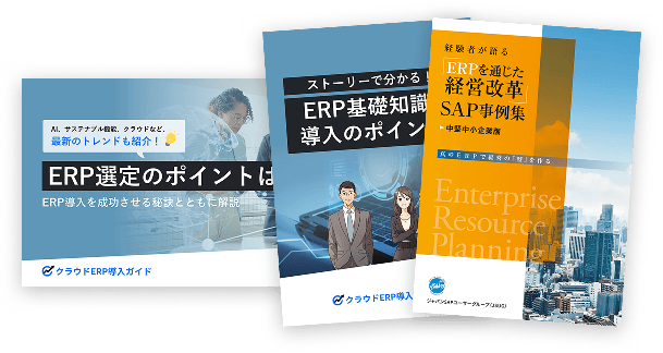 失敗しない導入のためのERP指南書 中小企業の導入成功事例付き、3点セット！