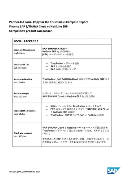 Partner-led Social Copy for the TrustRadius Compete Report