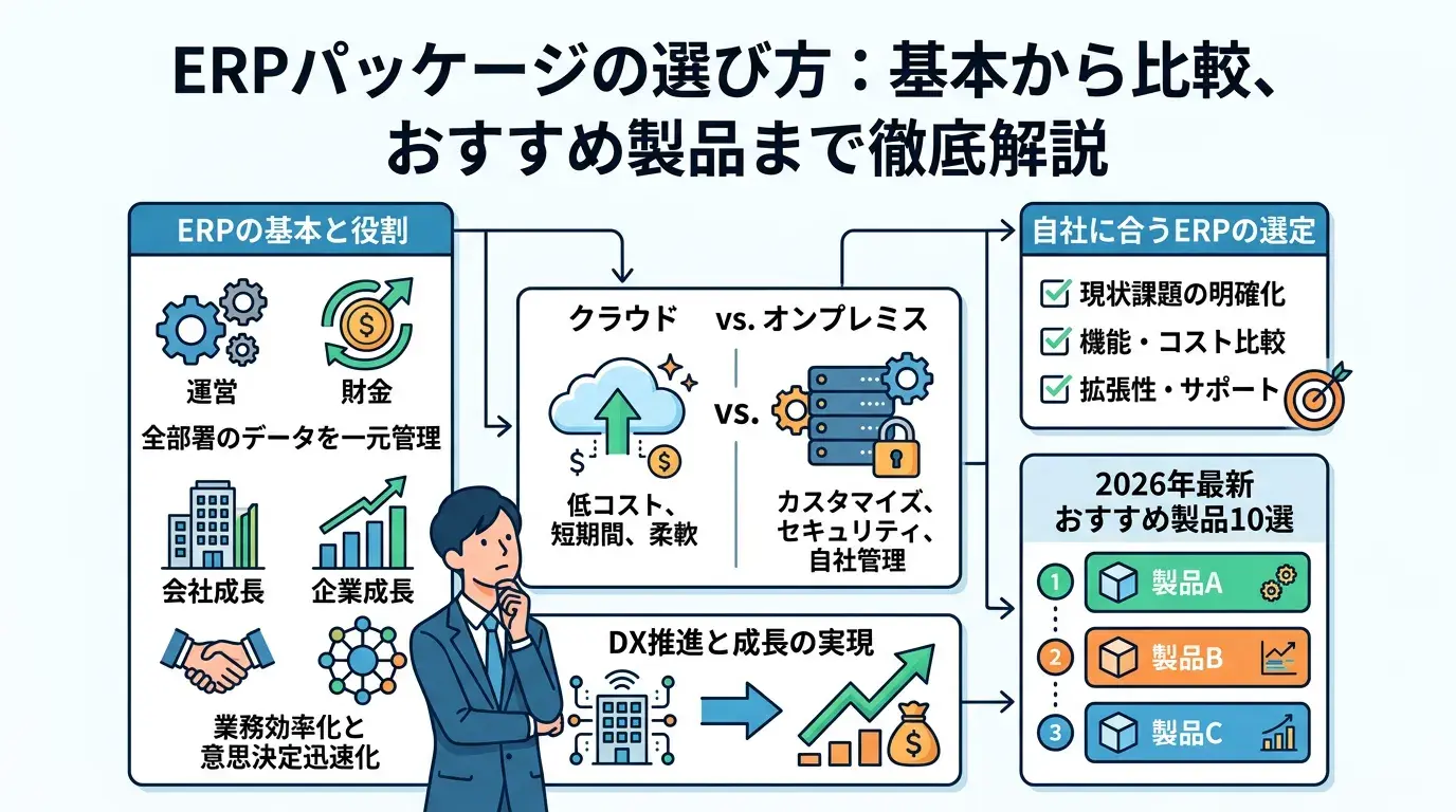 2026年最新】ERPパッケージおすすめ10選！SAPやオービックなど徹底比較